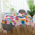 thumbnail image 3 of Yayeee Tablecloths 54" x 72" Rectangle Wrinkle Resistant Party Table Cover, Yellow Colorful Circles, 3 of 8