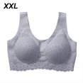 thumbnail image 1 of Sujetador de mujer Sujetador Hacer subir acolchado inalámbrico Sujetador deportivo de látex desmontable Ropa interior superior, Gris, XXL Vogacara AP001365-09, 1 of 7