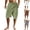 Green, variant on Summer Mens Casual Linen Shorts Double Wrap Side Strap Elastic Waist Beach Oversize Yoga Shorts with Pockets