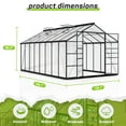 thumbnail image 4 of NETAJE 16'x10' Outdoor Greenhouse, Walk-in Polycarbonate Green House with Aluminum Frame for Backyard, 4 of 6