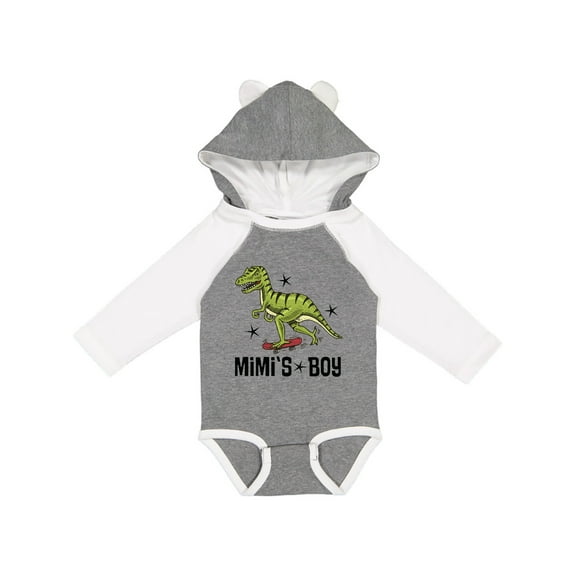 Inktastic Mimi Boy Grandson Dinosaur Boys Long Sleeve Baby Bodysuit