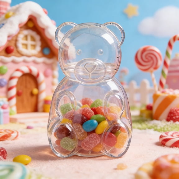 Clear Gummy Bear Container, 12.8Inch Large Candy Jar for Valentines Day Easter Party Favors and Home Storage, Showcasing Sweets Event Decor
