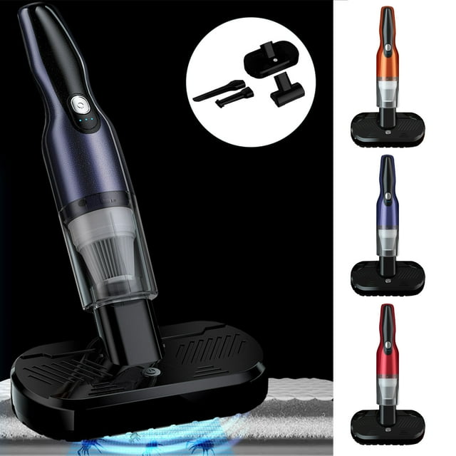 Aspiradora de mano - 12000Pa USB recargable para colchón, sofá, coche - Filtro lavable, 30 minutos de duración, ligera 1,72 lb - Rojo/Naranja/Azul