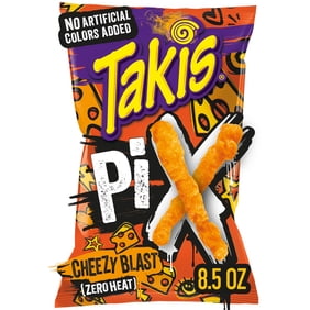 Takis Cheezy Blast Pix 8.5 oz Sharing Size Crunchy Corn Puff Bag, Cheese Snack