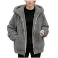 thumbnail image 5 of Womens Jackets Fleece Solid Color Zipper Up Stand Collar with Pockets Hoodless Sweatshirt Fall Outfits Casual Comfy Y2K Tops Winter Clothes 2025 Dark Gray S-3XL, 5 of 9