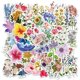 thumbnail image 2 of Lote de 50 piezas de pegatinas coloridas y hermosas de flores, pegatinas impermeables para plantas, 2 of 4
