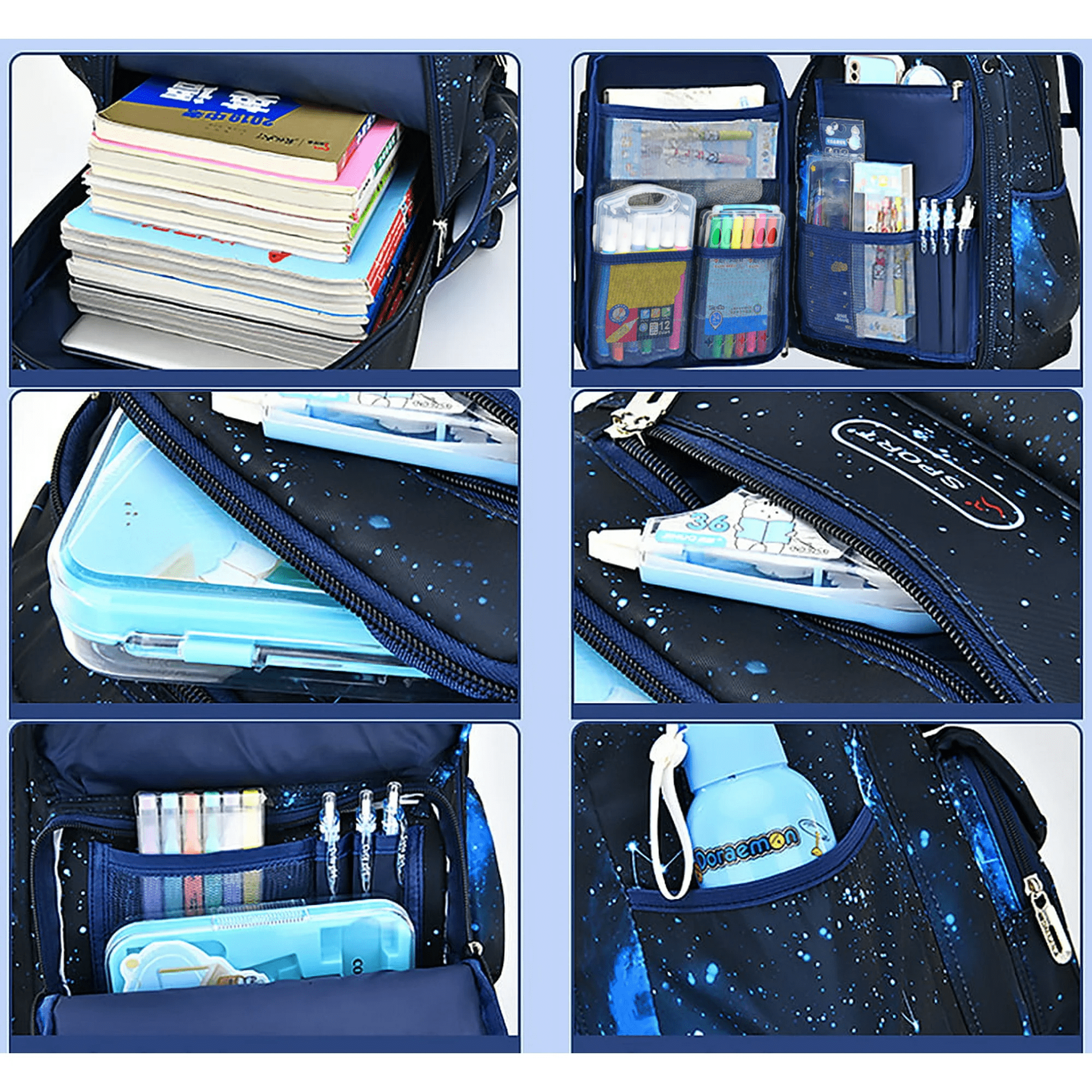 Lvelia School Bags for Boys Kids,Lightweight Waterproof Large Capacity School Backpacks,Shoulder Chlidren Schoolbag Student Bookbag Blue