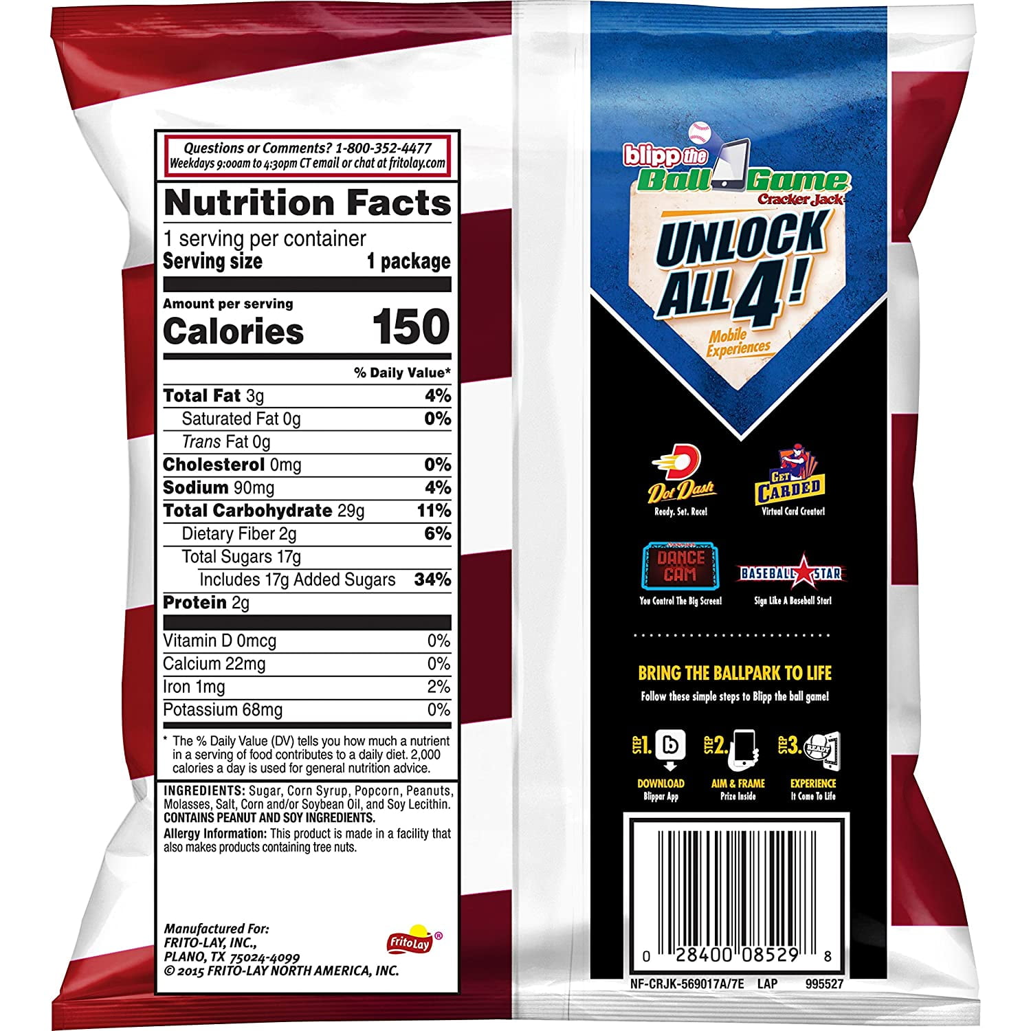 Cracker Jack Original Caramel Coated Popcorn & Peanutsm, 1.25 Ounce (Pack of 30)