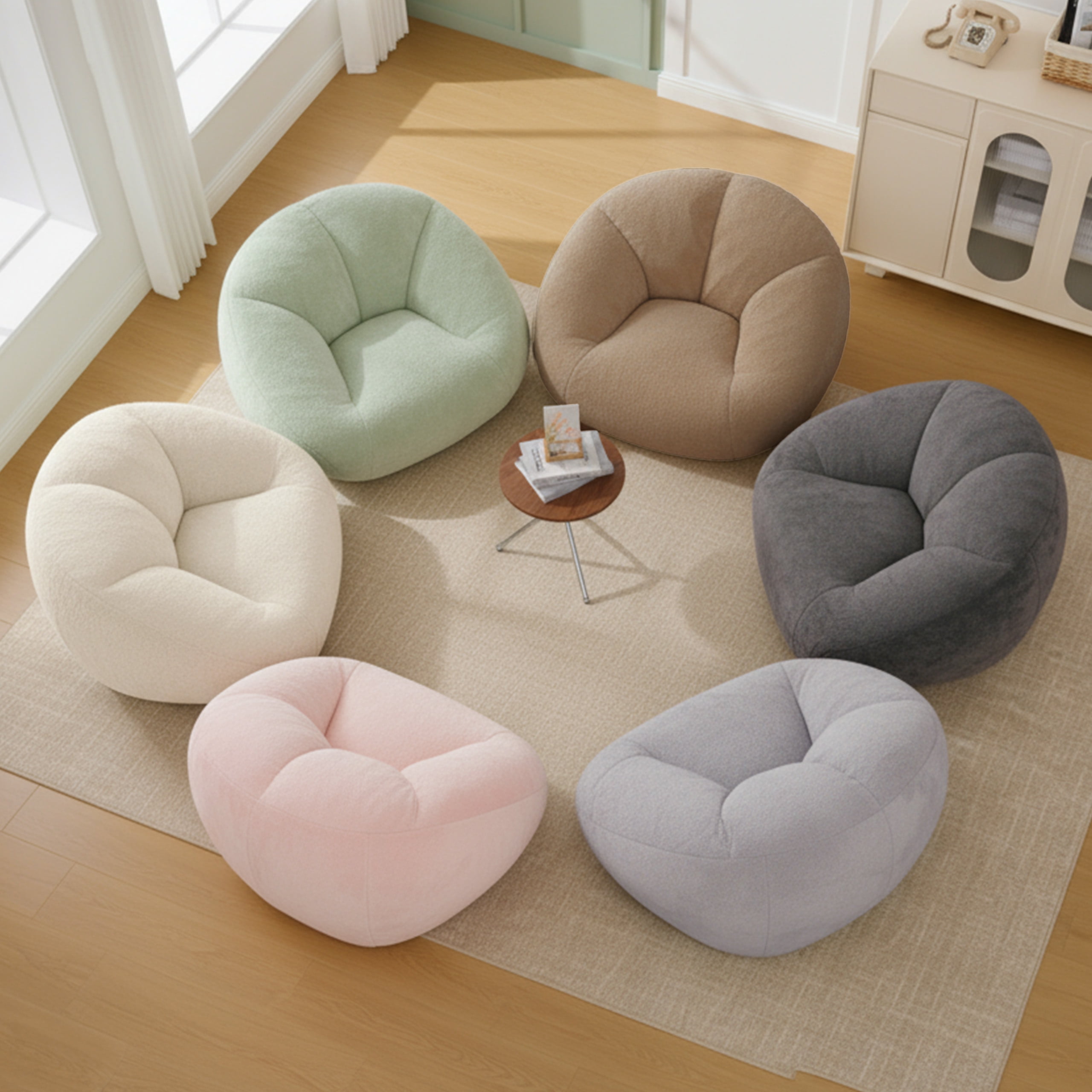 Homefun Bean Bag Chair Lazy Sofa for Adults Teens,Shell Shaped Comfy Sofa with Armrests for Bedroom Living Room,Gaming Reading