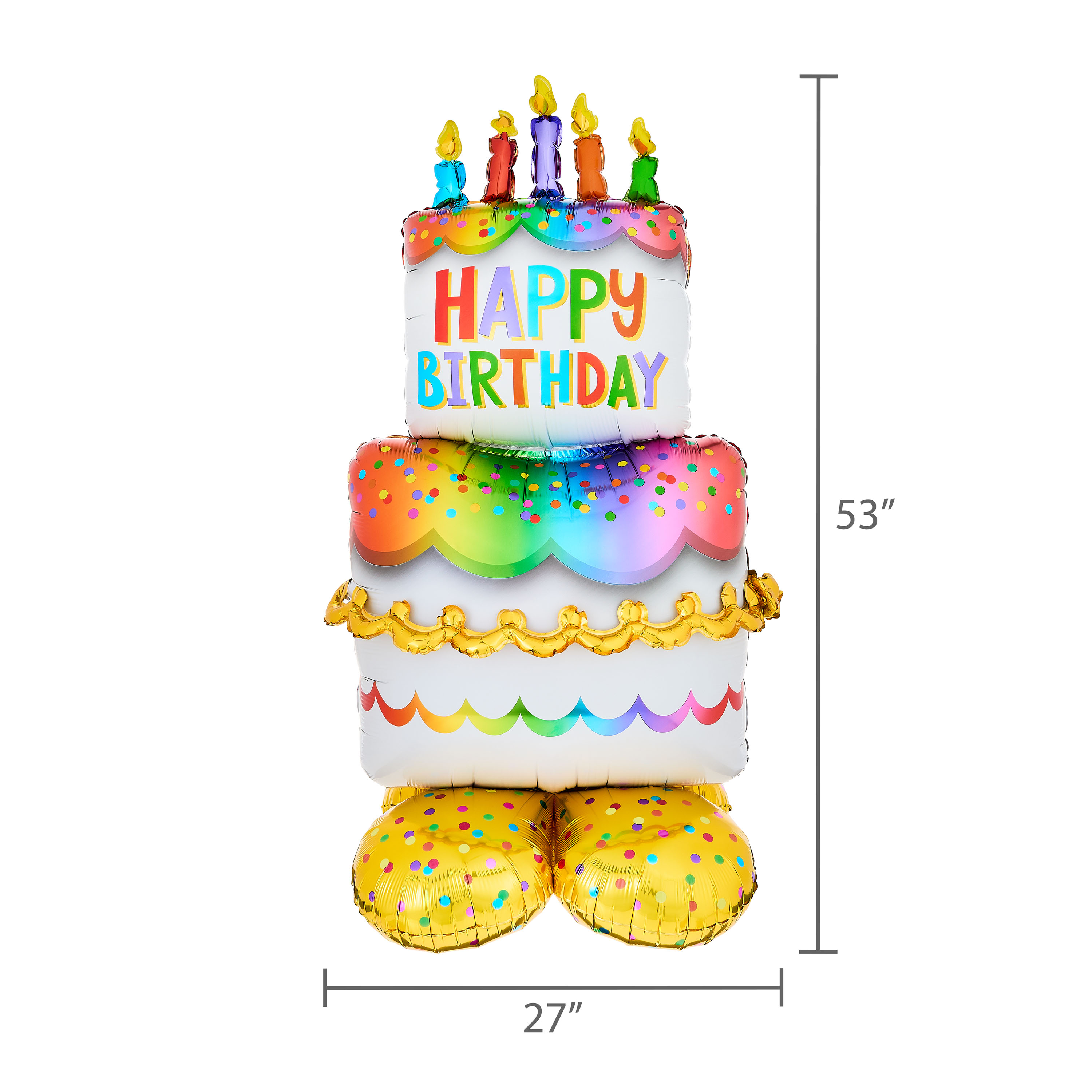 Way To Celebrate 53" Happy Birthday Cake Foil Balloon photo 3