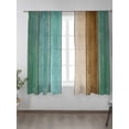 thumbnail image 2 of Sheer Curtains 63 inches Long, Turquoise Brown Wood Grain Gradient Farmhouse Country Light Filtering Sheer Window Curtains Rod Pocket Voile Drapes for Bedroom Living Room, 52"W x 63"L 2 Panels, 2 of 7
