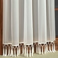 thumbnail image 4 of Rajah Pearl Ivory Semi Sheer Polyester Voile Victorian Tab Top Window Treatment 2-84L Panels Set, 4 of 5