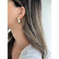 thumbnail image 2 of PAVOI 14K Gold Plated 925 Sterling Silver Post Teardrop Chunky Hoop Earrings | Lightweight Drop White Earrings for Women | 31mm Designer Dupe Earrings, 2 of 7