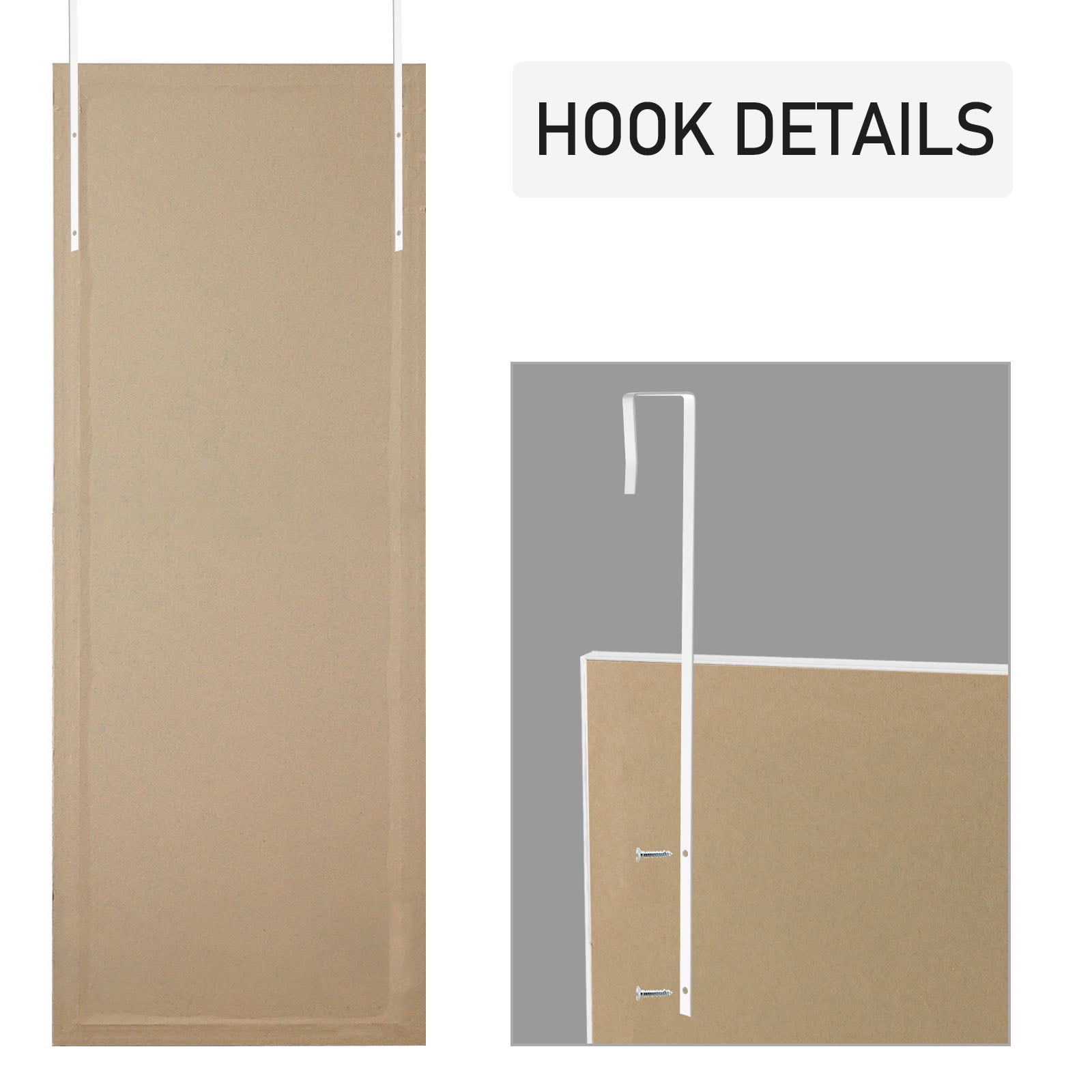 Door Mirror Wall-Mounted Mirror Full Length Mirror,for Living Room Bedroom,43"*18",White