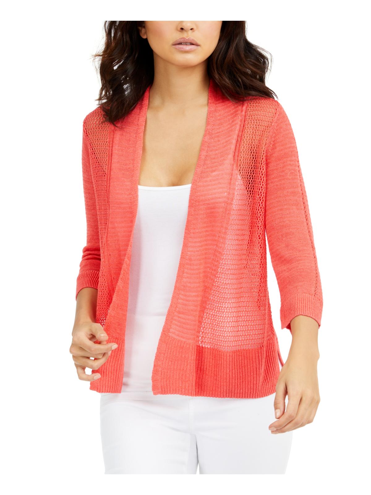 Alfani Womens Linen Blend Open Front 