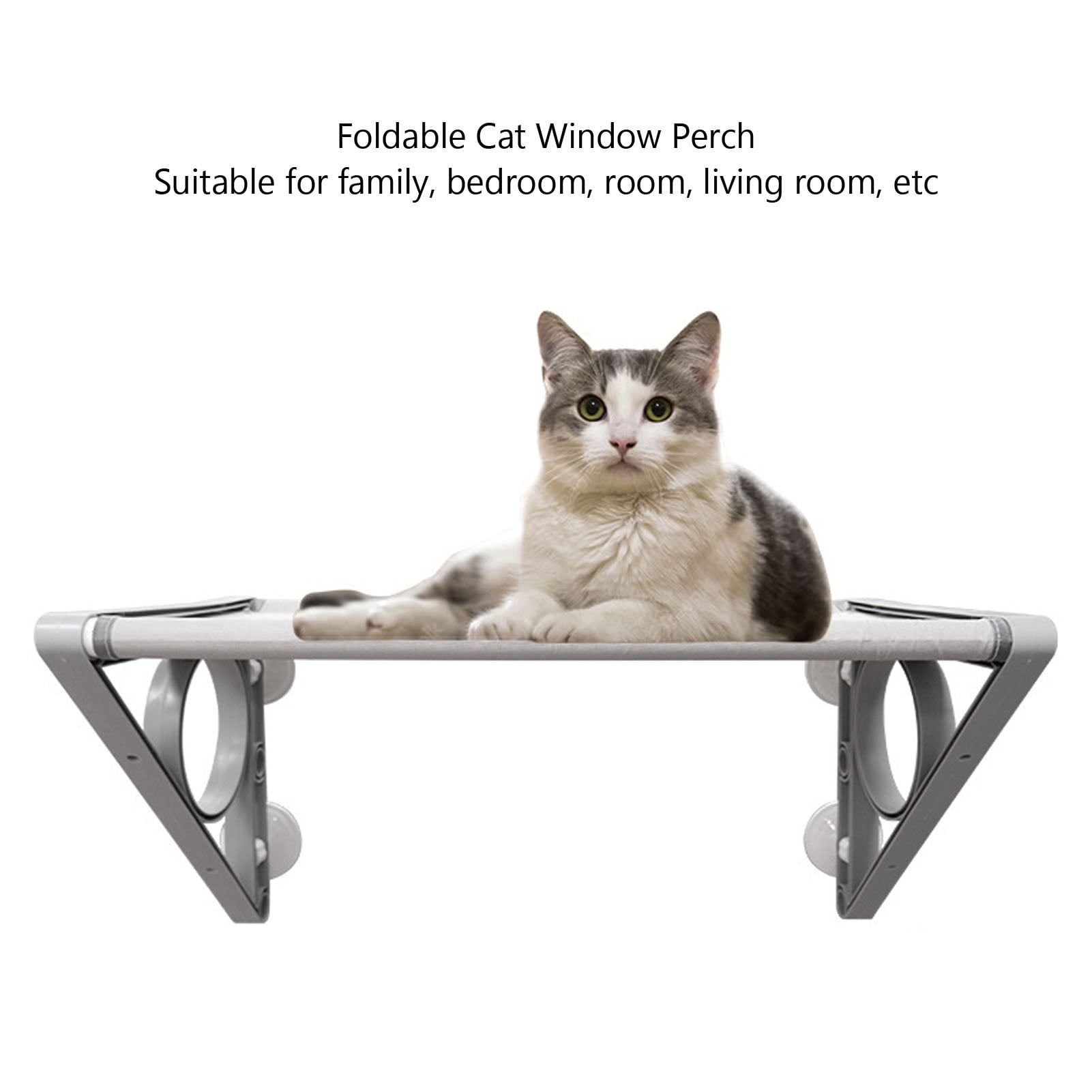 Suodoka Foldable Cat Window Perch Space Saving Hanging Cat Hammock Bed with Suction Cups for Balcony Small 20.47x13x13in / 52x33x33cm