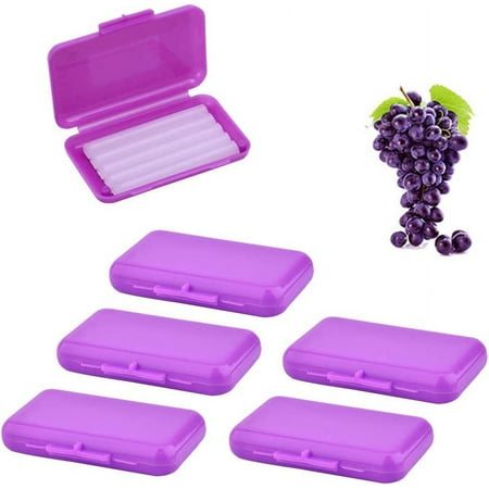 5 Pcs Dental Oral Care Orthodontics Wax with Fruit Smell Relief Wax for Brace Wearers Flavored Gum Protection(Grape Scent)