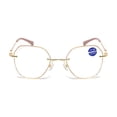 thumbnail image 6 of HBMYN Women Fashion Blue Light Blocking Oversized Reading Glasses +2.0,Metal Gold Rimless Bling Readers, 6 of 8