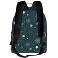 thumbnail image 3 of Lsque Christmas Snowflake Pattern Backpack – School Travel Canvas Daypack with Ergonomic Padded Straps, Multiple Compartments & Leather Handle, 3 of 5
