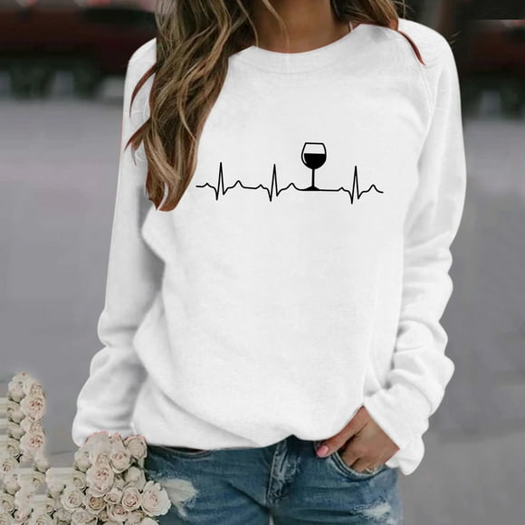 WILLBEST hoodie women Women's Print Long-sleeved Sweatshirt Casual Blouse Pullover  women shorts