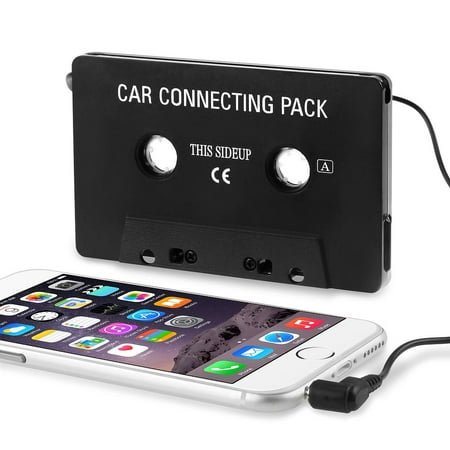 Insten Car Audio Cassette Adapter 3.5mm Aux Cassette Adapter for Cell Phone Mobile iPhone Smartphones iPod MP3 CD Player Music iPad Tablet Tab Laptop 3-Feet Cord -