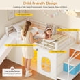 thumbnail image 6 of Low Loft Bed Twin with Slide, Storage Drawers and Led Lights, Metal Twin Size Loft Beds with Art Table, Storage Stairway and Under-Bed Play Space, Twin Beds with Safety Guardrail, White, 6 of 10