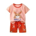 thumbnail image 1 of Ensemble de Pyjamas pour Garçons Enfants, Haut à Col Rond et Pantalon, Vêtements de Nuit pour Filles 4-5 Ans, 1 of 3