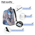 thumbnail image 4 of Honeii Majestic Fantasy Castle Print Canvas College Laptop Backpack, Durable Rucksack Travel Notebook Bag School Backpack Book Bag for Men Women-Medium, 4 of 7