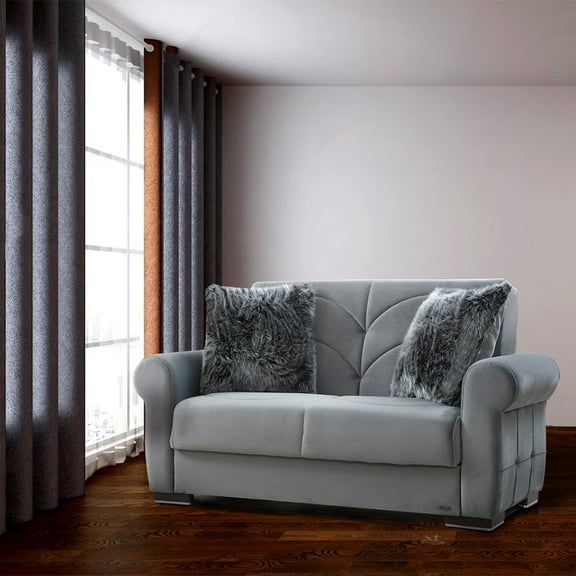 Madrid Gray Fabric Loveseat