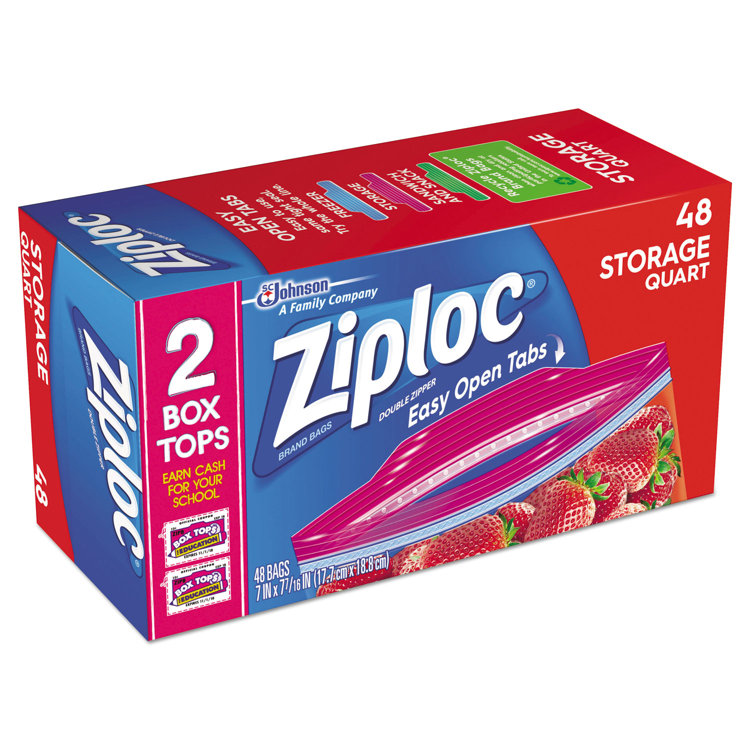 Ziploc® Brand Storage Quart Bags, Plastic Storage Bags for Food, 48 Count - image 3 of 5