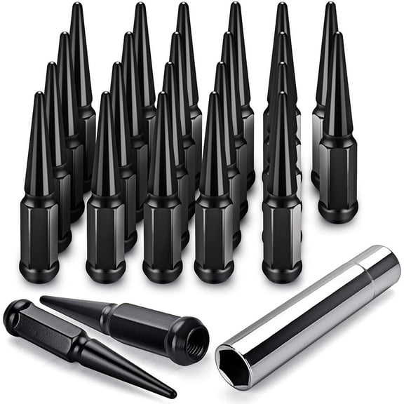 CWA 24 Black Spike Lug Nuts 12x1.5 Compatible with Toyota 4Runner Tundra FJ Tacoma Lexus GX470