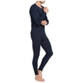 thumbnail image 4 of Fewfanhot Men Solid Thin Round Neck Long Sleeve Thermal Underwear Set for Comfortable and Discreet Wear Under Any Outfit, 4 of 6