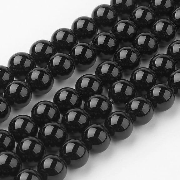 Natural Black Onyx Beads Strands Round Grade A Dyed & Heated 8~8.5mm Hole: 1mm about 45~47pcs/strand 14.9 inch(38cm)