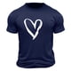 thumbnail image 4 of Tops para hombre, blusas y camisas de cuello redondo y manga corta para hombre. Camiseta/camisa informal de cuello redondo y manga corta con estampado de corazones para hombre. Tops de poliéster para, 4 of 4