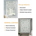 thumbnail image 3 of Turquoise Farmhouse Tie Up Curtains for Window, Thermal Insulated Balloon Shade Adjustable Rod Pocket Curtains Valance Panels for Kitchen Bathroom Cafe 52 x 45 Vintage Flower Leaf Botanical Plant, 3 of 6