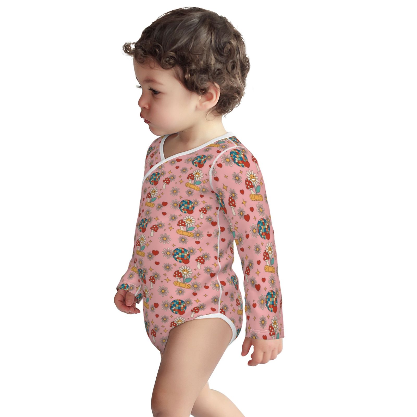 Xecao Retro 70s 60s Hippie Flower Print Baby unisex-baby Cotton Long-sleeve Bodysuits-12 Months