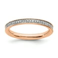 thumbnail image 1 of 925 Sterling Silver Diamond Rose Gold Stackable Wedding Band Ring Classic, 1 of 8