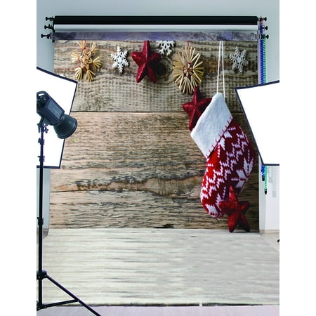 Image of 5x7ft Christmas Stockings Pattern Photography Backdrop Photo Background Studio Prop