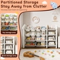 thumbnail image 4 of Toy Storage Organizer and Bookshelf for Kids, Akaber Toys Organizer 4 Tier Foldable with 12 Removable Bins, 4 of 5