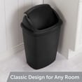 thumbnail image 3 of Sterilite Kitchen Trash Can, 7.5 Gallon Plastic Garbage Bin with Swing Top Lid, Black, 3 of 8