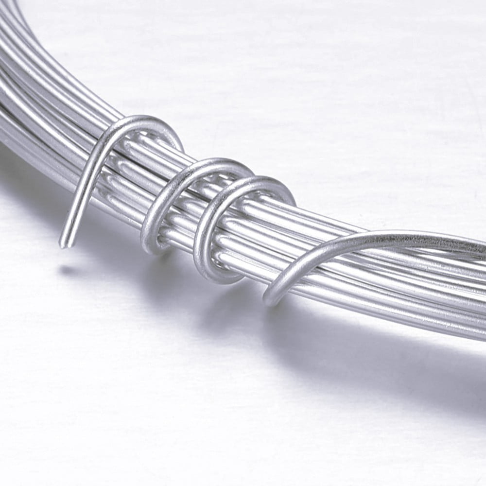 Round Aluminum Craft Wire for DIY Arts and Craft Projects Gainsboro 12 Gauge 2mm 5m/roll(16.4 Feet/roll)