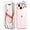 Pink, variant on Compatible with iPhone 15 Case with 2X Screen Protectors + 2X Camera Lens Protectors, [Not Yellowing] Clear Glitter Phone Case, Protective Shockproof Women Cover for 6.1 Inch - Pink