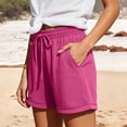 thumbnail image 5 of Bloomae Sweat Shorts for Women Lightweight Casual Summer Drawstring for Gym Lounge Workout Short Pants Loose Fit Elastic High Waist Comfy Beach Vacation Wide Leg Shorts with Pockets, 5 of 10
