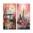 thumbnail image 2 of Designart "Vintage New York with Empire State Building" City New York Wall Art Set Of 2 - Traditional Pink Gallery Set For Office Decor, 2 of 6