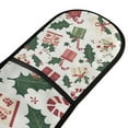 thumbnail image 4 of Yayeee Double Oven Mitt Kitchen Heat Resistant Baking 35" x7" Quilted Glove, White Christmas Holly, 4 of 6