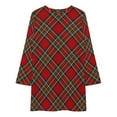 thumbnail image 3 of Royal Stewart Tartan Cross Plaid Loose Dress Evening Dress Summer Dresses for Women Luxury Dress Long Sleeved Dress, 3 of 4