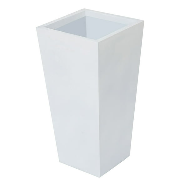 LuxenHome White MgO 18.5in. H Tall Tapered Planter
