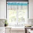 thumbnail image 2 of Ocean Beach Theme Valances for Windows Natural Tropiacl Sea Blue Sky Clear Water Rod Pocket Short Window Valance Curtains Holiday Home Decor Window Treatment for Kitchen Living Room Bedroom 54x18in, 2 of 5