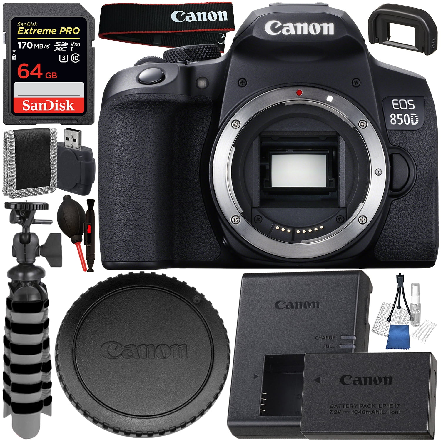 Canon EOS 850D DSLR Camera (Body Only) with Starter Accessory Bundle