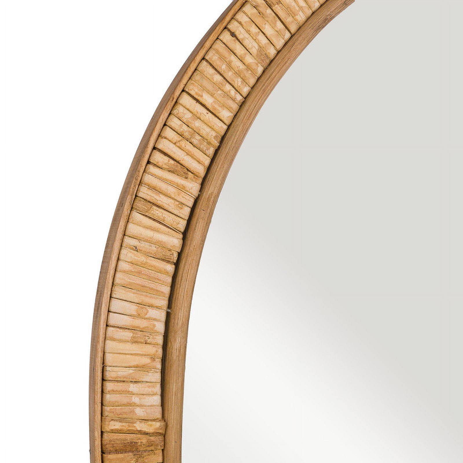 Vista Arch Bamboo Woven Boho Wall Mirror